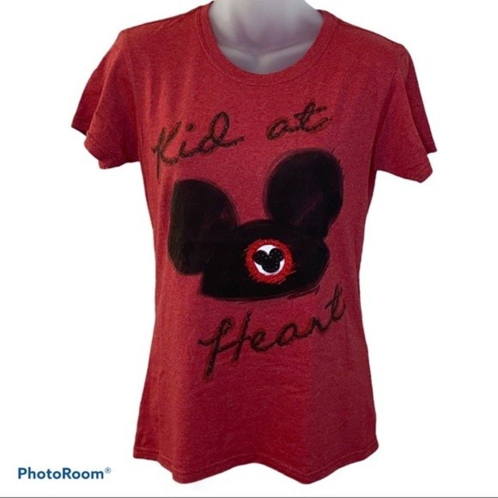 Disney Red “Kid at Heart” Graphic Tee Size S